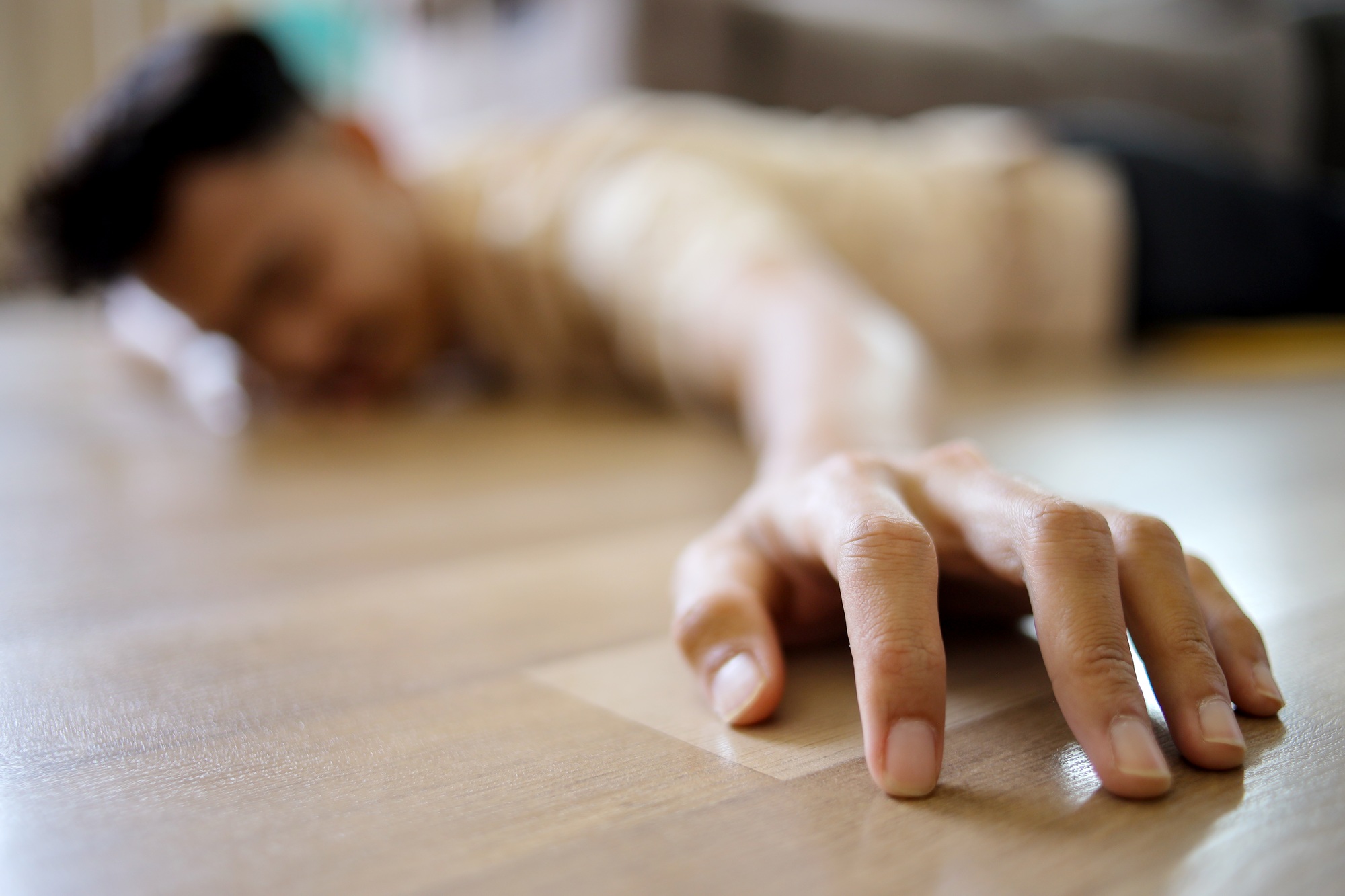 Man Passing Out Accident Fainting and Falling on The Floor Caused By Hypotension