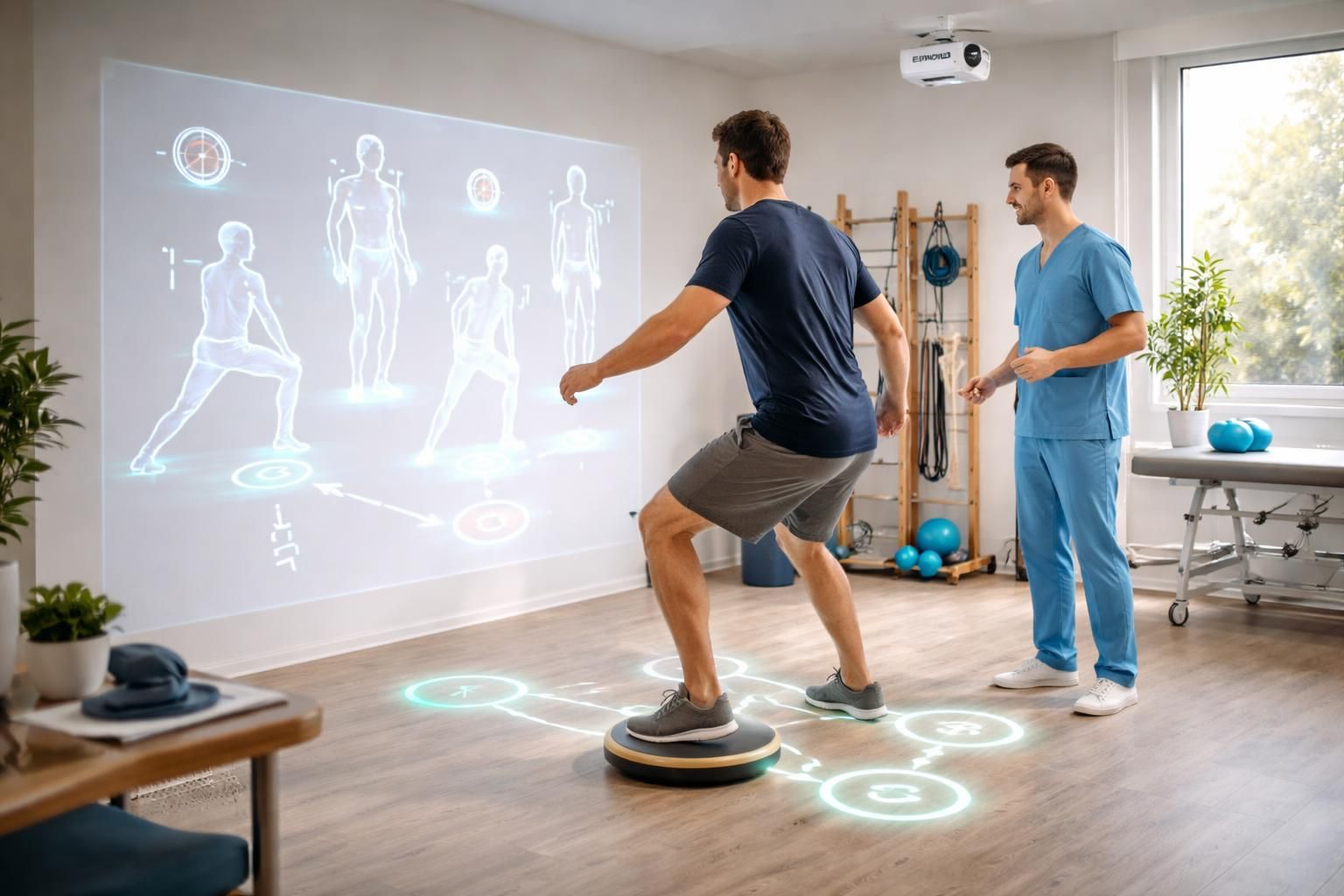 découvrez des routines de rééducation innovantes en kinésithérapie grâce au mini vidéoprojecteur epson, pour un accompagnement visuel et interactif optimal.